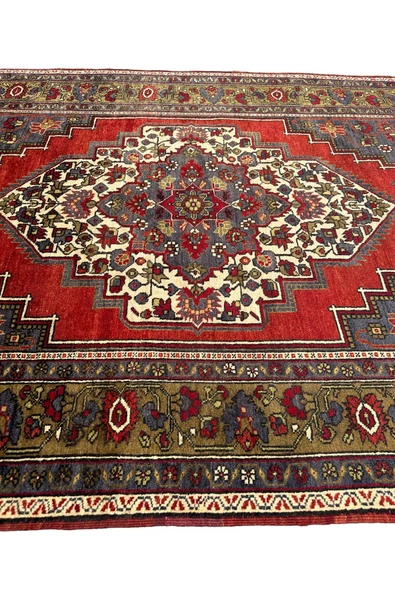 El Dokuması Antika Taşpınar Halısı 175x300 Kök Boya %100 Yün 5 M2 Salon Halısı - Resim 7