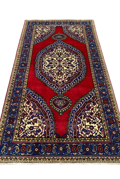 EL DOKUMA IŞIKLAR HALISI 220X390 LACİVERT KIRMIZI 8,5 M2 BÜYÜK SALON HALISI ürün görseli