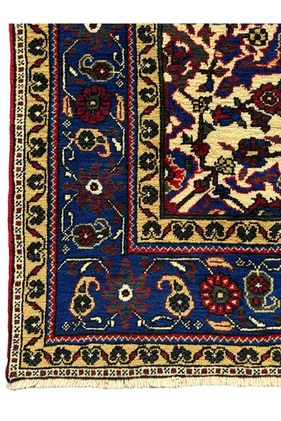 EL DOKUMA IŞIKLAR HALISI 220X390 LACİVERT KIRMIZI 8,5 M2 BÜYÜK SALON HALISI - Resim 7