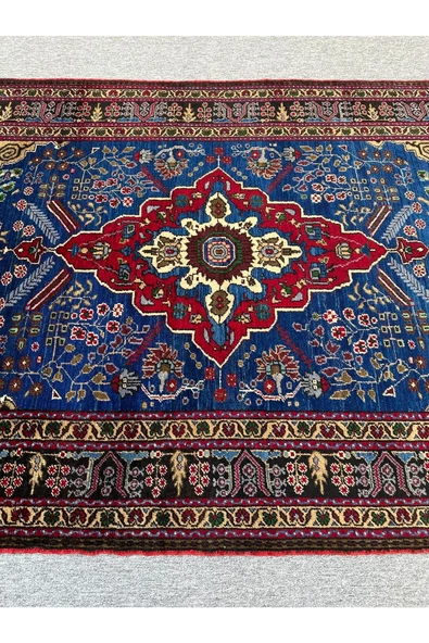 El Dokuma Eski Işıklar Halısı 170x290 Kök Boya %100 Yün 5 M2 Mavi Halı ! - Resim 3