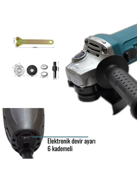 Devir Ayarlı 125mm Avuç Taşlama  EEA220 (B) - 2