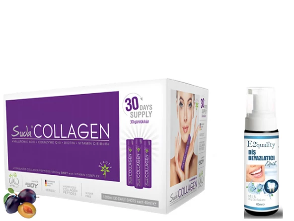 Suda Collagen Erik Aromalı 40 ml x 30 Shots - Diş Beyazlatıcı Köpük Hediye