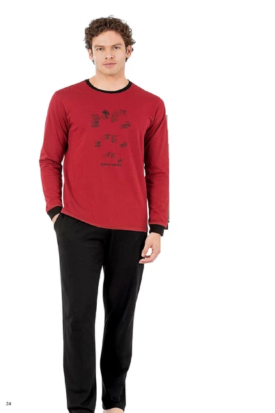 Pierre Cardin 6069 Erkek Uzun Kollu Bisiklet Yaka Pijama Takımı