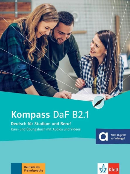 Kompass DaF B2.1: Deutsch für Studium und Beruf. Kurs- und Übungsbuch mit Audios und Videos (Kompass DaF / Deutsch für Studium und Beruf) ürün görseli 1