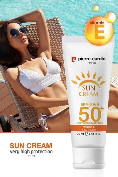 PİERRE CARDİN Spf 50 Yüz Ve Vücut Güneş Kremi 75 ml Normal Ve Kuru Ciltler Için Çok Yüksek Koruma