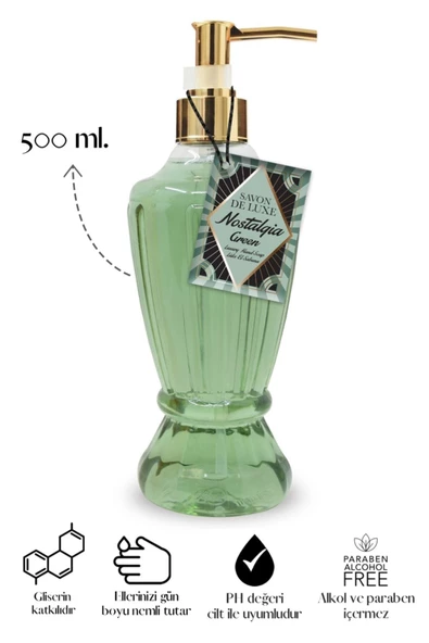 SAVON DE LUXE Nostalgia Green Luxury Sıvı Sabun 500 Ml - 2