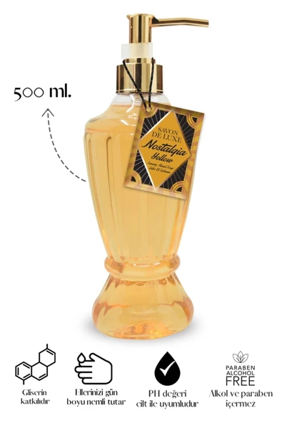 SAVON DE LUXE Nostalgia Yellow Luxury Sıvı Sabun 500 ml - 2