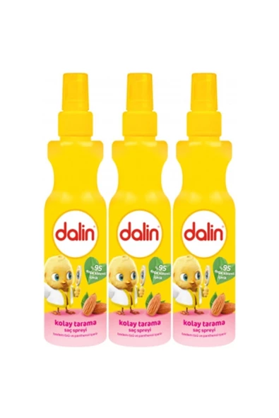 DALİN Kolay Tarama Spreyi Badem Yağı Özlü 200 ml x 3 Adet - 1