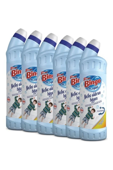 BİNGO Oksijen Çamaşır Suyu 750 Ml Ferahlatan Hijyen Ekonomi Paketi 6'lı
