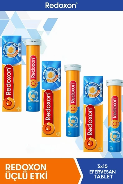 Redoxon Üçlü Etki 15 Efervesan Tablet 3'lü Paket ürün görseli