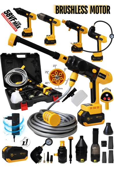 RETOOLS SÜPER 4 BAŞLIKLI ARAÇ YIKAMA VE LASTİK ŞİŞİRME MAKİNESİ: DERİNLEMESİNE TEMİZLİK VE MAKSİMUM GÜÇ! - 1