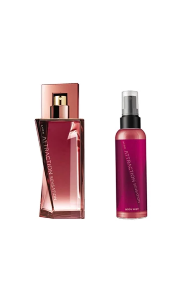 AVON   Attraction Sensation Edp 50ml Kadın Parfümü + Sprey 2li Set