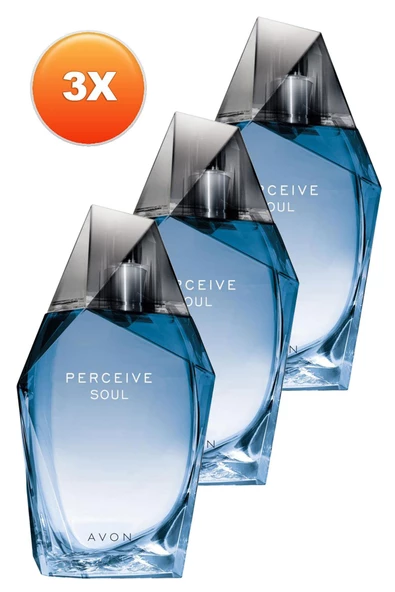 AVON   Perceive Soul Erkek Parfüm Edt 100 Ml. Üçlü Set - Resim 2