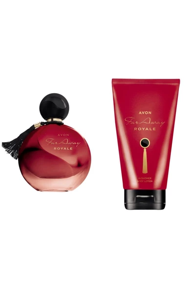 AVON   Far Away Royale Edp 50 ml Kadın Parfüm + Vücut Losyonu Seti 04501855045214