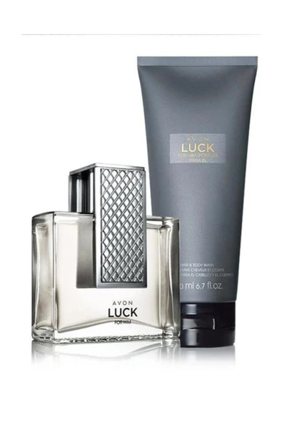 AVON   Luck Erkek Parfüm ve Saç Vücut Şampuanı Hediye Paketi