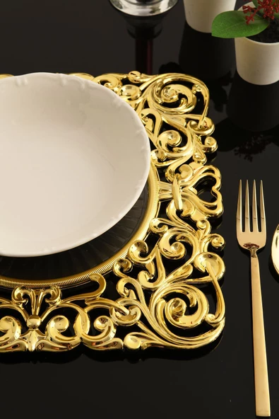TR Turan Collection HERA 6'lı Supla Seti Gold Renk, Lüks Sert Plastik Supla Seti - 5