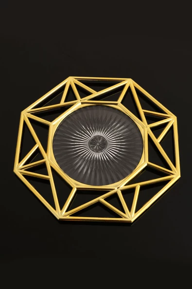TR Turan Collection GEOMETRİK 6'lı Supla Seti Gold Renk, Lüks Sert Plastik Supla Seti - 5