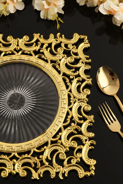 TR Turan Collection MONA 6'lı Supla Seti Gold Renk, Lüks Sert Plastik Supla Seti - 2