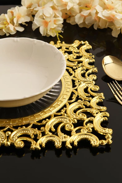 TR Turan Collection MONA 6'lı Supla Seti Gold Renk, Lüks Sert Plastik Supla Seti - 4