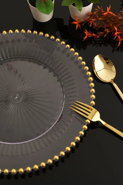TR Turan Collection İNCİ 6'lı Supla Seti Gold Renk, Lüks Sert Plastik Supla Seti - 3