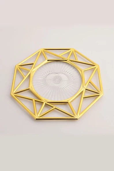 TR Turan Collection GEOMETRİK 6'lı Supla Seti Gold Renk, Lüks Sert Plastik Supla Seti - 4
