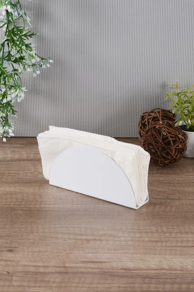 TR Turan Collection Daire Model Beyaz Metal Peçetelik - 3