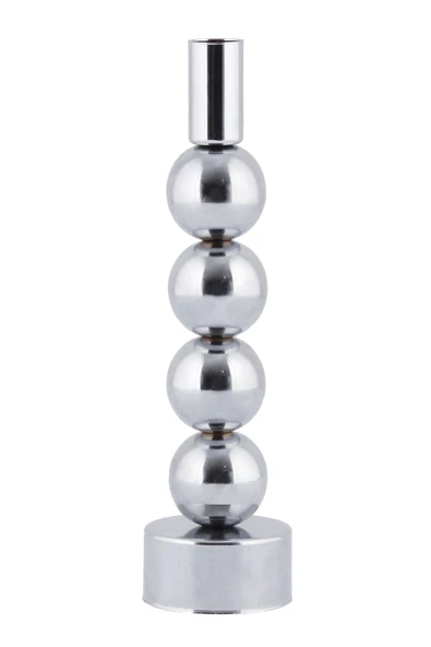 TR Turan Collection Esin Şamdan Gümüş Kaplama Dekoratif Metal Mumluk Bb - 3