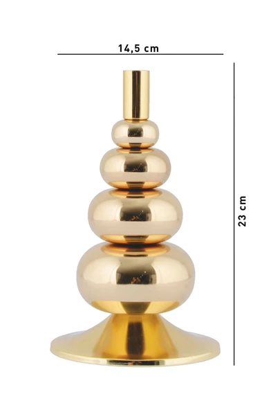 TR Turan Collection FLORA 2'li Şamdan Gold Kaplama Dekoratif Metal Mumluk - 8