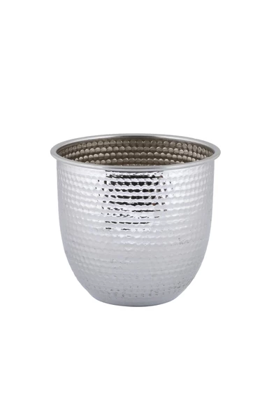 TR Turan Collection GİZEM Metal Dövme Vazo Gümüş Renk Metal Aranjman - ÇİÇEKSİZ - 5