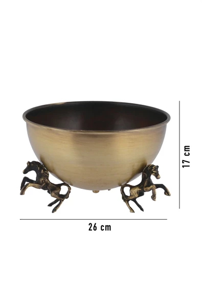TR Turan Collection Atlı Eskitme At Dekorlu Metal Aranjman, Yapay Çiçek Vazosu - Çiçeksiz - 5