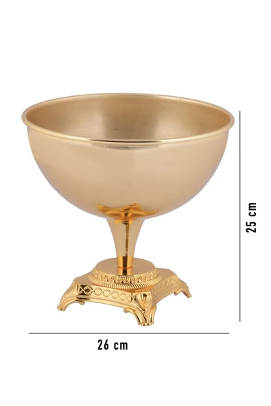 TR Turan Collection DERYA Gold Metal Aranjman, Dekoratikf Ayaklı Çiçek Vazosu - ÇİÇEKSİZ - 6