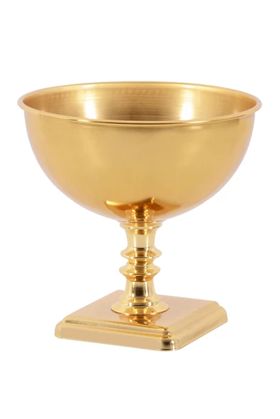 TR Turan Collection KUBBE Gold Renk Metal Aranjman, Dekoratif Ayaklı Çiçek Vazosu - ÇİÇEKSİZ - 5