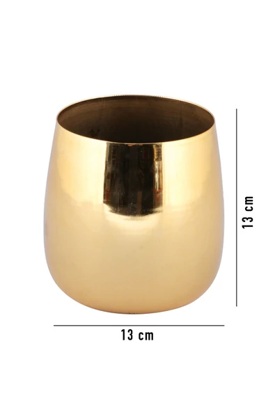 TR Turan Collection ASLI Gold Aranjman, Metal Çiçek Vazosu - ÇİÇEKSİZ - 5