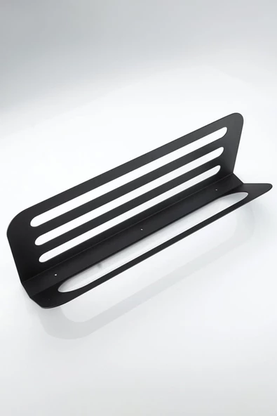 TR Turan Collection Metal Siyah Modern Havluluk, Minimalist Banyo Rafı - 4