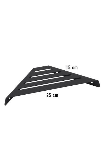 TR Turan Collection Metal Siyah Banyo Köşe Rafı, Banyo Düzenleyici Raf - 4