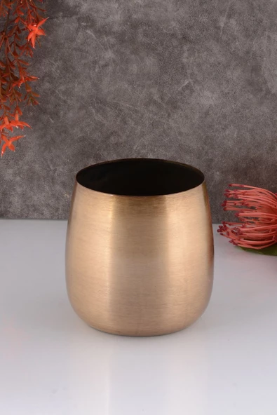 TR Turan Collection Gold Aranjman, Metal Çiçek Vazosu - ÇİÇEKSİZ - 4