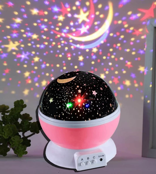 Gece Lambası Projeksiyon Led Renkli Yıldızlı Gökyüzü Projeksiyon - 2