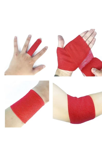 IRON Kırmızı Coban Kendinden Yapışkanlı Bandaj Koban 10cmx4.5m - 2