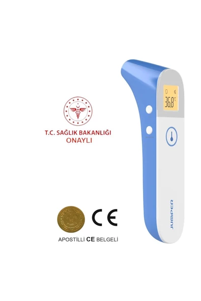 JUMPER MEDİCAL Jumper Temassız Ateş Ölçer Alından Ve Kulaktan , Çocuk Yetişkin Ve Oda Seçenekli Fr410 Gri - 5