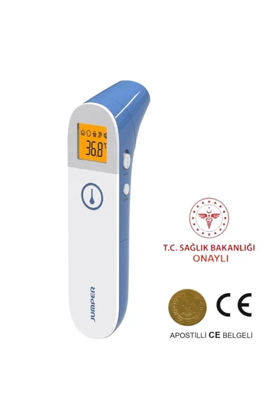 JUMPER MEDİCAL Jumper Temassız Ateş Ölçer Alından Ve Kulaktan , Çocuk Yetişkin Ve Oda Seçenekli Fr410 Gri - 6