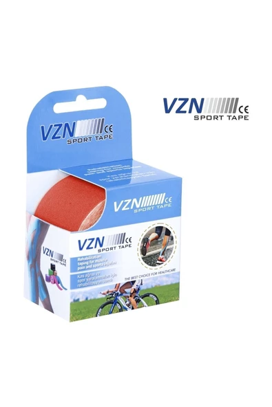 VZN TAPE KİNESİOLOGY Sport Tape Kırmızı Renk Kinezyo Sporcu Bandı Ağrı Bandı 5 Metre X 5 Cm - 2