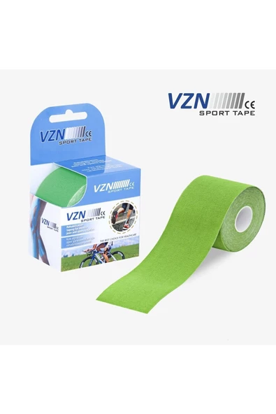 VZN TAPE KİNESİOLOGY Sport Tape Yeşil Renk Kinezyo Sporcu Bandı Ağrı Bandı 5 Metre X 5 Cm