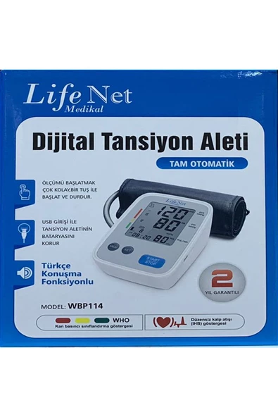 LİFE NET MEDİKAL Türkçe Konuşan Üst Koldan Dijital Tansiyon Aleti Wbp114 - 7