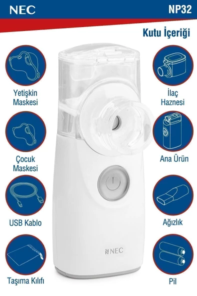 NEC Taşınabilir Mini Mesh Nebulizatör Şarjlı Sessiz Hafif Hava Makinesi - 2