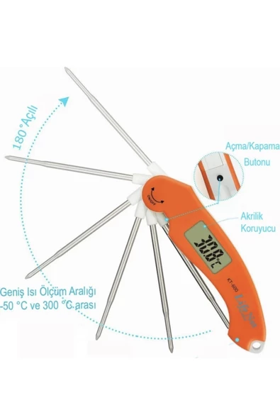 LİFE Net Medikal Kt 600 Dijital Yemek Gıda Mutfak Termometre Sıcaklık Ölçer