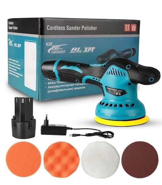 Orbital Devir Ayarlı Polisaj Makinesi Eksantrik Dönüşlü Kömürsüz Cila Hediyeli - 2