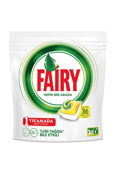 Fairy Hepsi Bir Arada 36 Yıkama Bulaşık Makinesi Deterjanı Kapsülü Limon Kokulu - 2