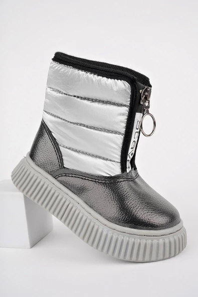 Muggo CANDY Garantili Bebek Rahat Kalıp Önü Fermuarlı İçi Kürklü Yağmur ve Kar Botu - 5