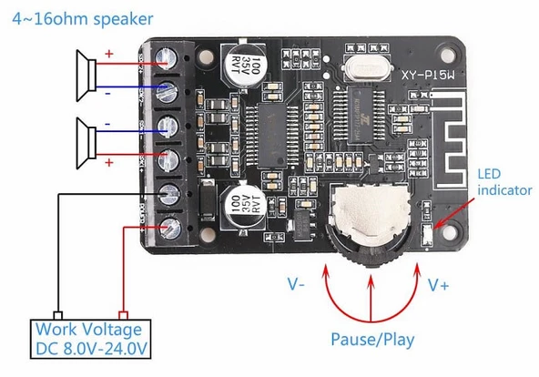 XY-P15W Bluetooth Amfi Modülü Amplifikatör Devresi - 2