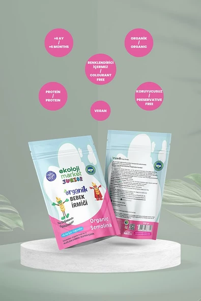 Organik Bebek İrmiği 250 Gr 3 lü Paket  Organic Baby Semolina 250 Gr 3 pack - 4